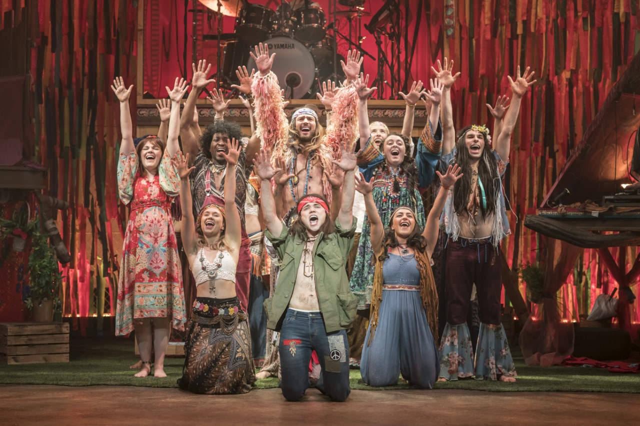 Review Hair The Musical A Psychedelic Trip Into S Hippie Counterculture Dress Circle Antics